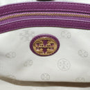 TORY BURCH Hand Bag Leather 2way Purple Gold Tone Auth 203348A-19