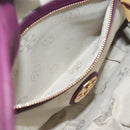TORY BURCH Hand Bag Leather 2way Purple Gold Tone Auth 203348A-12