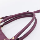 TORY BURCH Hand Bag Leather 2way Purple Gold Tone Auth 203348A-8