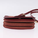 Chloe SeeByChloe Shoulder Bag Suede Red Gold Tone Auth 203350A-6