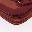 Chloe SeeByChloe Shoulder Bag Suede Red Gold Tone Auth 203350A-15