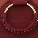 Chloe SeeByChloe Shoulder Bag Suede Red Gold Tone Auth 203350A-20