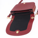 Chloe SeeByChloe Shoulder Bag Suede Red Gold Tone Auth 203350A-22
