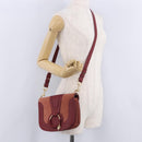 Chloe SeeByChloe Shoulder Bag Suede Red Gold Tone Auth 203350A-32