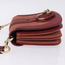 Chloe SeeByChloe Shoulder Bag Suede Red Gold Tone Auth 203350A-5