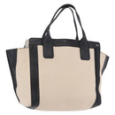 Chloe Alison Tote Bag Leather Ivory Black Auth 203353-1