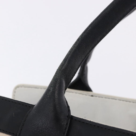Chloe Alison Tote Bag Leather Ivory Black Auth 203353