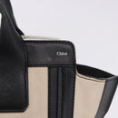 Chloe Alison Tote Bag Leather Ivory Black Auth 203353-22