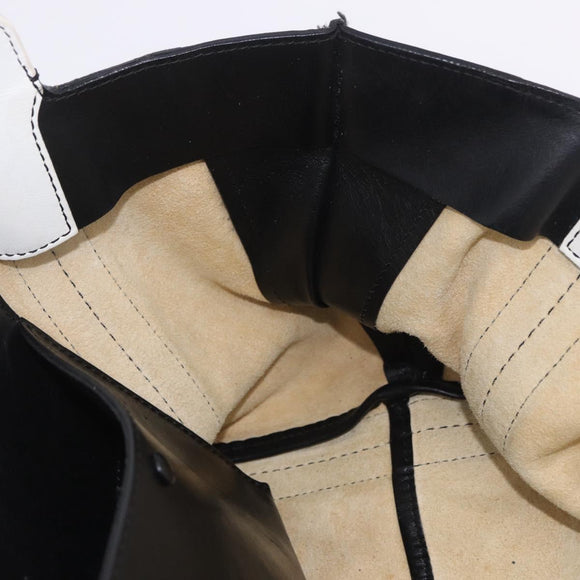 Chloe Alison Tote Bag Leather Ivory Black Auth 203353