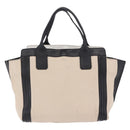 Chloe Alison Tote Bag Leather Ivory Black Auth 203353-2