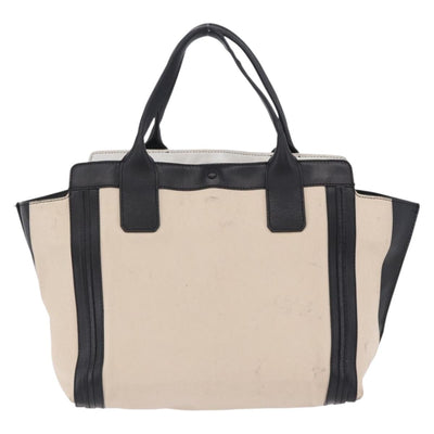 Chloe Alison Tote Bag Leather Ivory Black Auth 203353 - 0