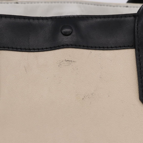 Chloe Alison Tote Bag Leather Ivory Black Auth 203353