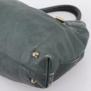 Chloe Victoria Tote Bag Leather Green Gold Tone Auth 203354-10