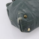 Chloe Victoria Tote Bag Leather Green Gold Tone Auth 203354-11