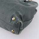 Chloe Victoria Tote Bag Leather Green Gold Tone Auth 203354-12
