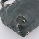 Chloe Victoria Tote Bag Leather Green Gold Tone Auth 203354-13