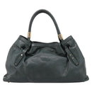 Chloe Victoria Tote Bag Leather Green Gold Tone Auth 203354-3