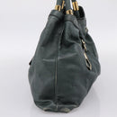 Chloe Victoria Tote Bag Leather Green Gold Tone Auth 203354-4