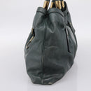 Chloe Victoria Tote Bag Leather Green Gold Tone Auth 203354-5