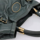 Chloe Victoria Tote Bag Leather Green Gold Tone Auth 203354-6