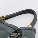 Chloe Victoria Tote Bag Leather Green Gold Tone Auth 203354-8