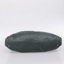 Chloe Victoria Tote Bag Leather Green Gold Tone Auth 203354-9