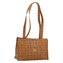 MCM Vicetos Tote Bag PVC Leather Brown Gold Tone Auth 203356-1