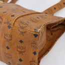 MCM Vicetos Tote Bag PVC Leather Brown Gold Tone Auth 203356-10