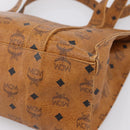MCM Vicetos Tote Bag PVC Leather Brown Gold Tone Auth 203356-12