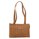MCM Vicetos Tote Bag PVC Leather Brown Gold Tone Auth 203356-2