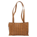 MCM Vicetos Tote Bag PVC Leather Brown Gold Tone Auth 203356-3