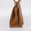 MCM Vicetos Tote Bag PVC Leather Brown Gold Tone Auth 203356-5