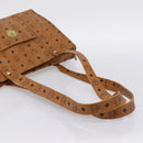 MCM Vicetos Tote Bag PVC Leather Brown Gold Tone Auth 203356-7