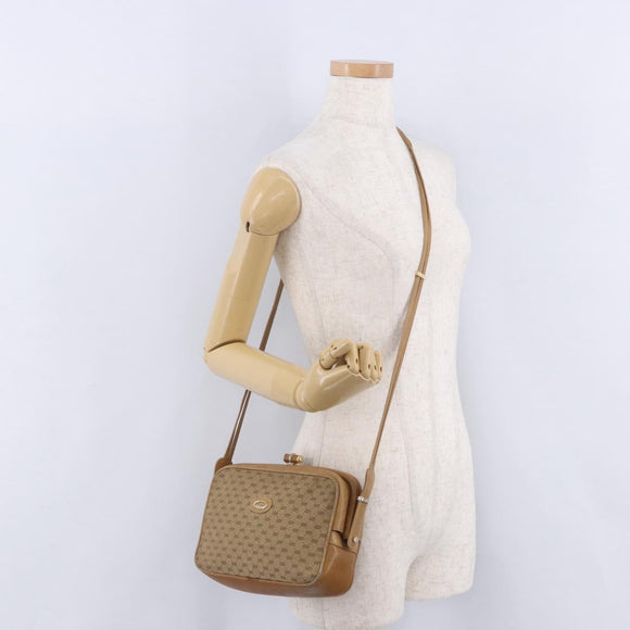 GUCCI Micro GG Canvas Shoulder Bag Beige Gold Tone 001 261 1055 Auth 203357