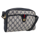 GUCCI GG Supreme Sherry Line Shoulder Bag PVC Navy Gold 116 02 089 Auth 203358-1