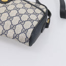 GUCCI GG Supreme Sherry Line Shoulder Bag PVC Navy Gold 116 02 089 Auth 203358-10