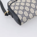 GUCCI GG Supreme Sherry Line Shoulder Bag PVC Navy Gold 116 02 089 Auth 203358-11
