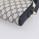 GUCCI GG Supreme Sherry Line Shoulder Bag PVC Navy Gold 116 02 089 Auth 203358-12