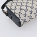 GUCCI GG Supreme Sherry Line Shoulder Bag PVC Navy Gold 116 02 089 Auth 203358-13