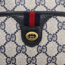 GUCCI GG Supreme Sherry Line Shoulder Bag PVC Navy Gold 116 02 089 Auth 203358-15