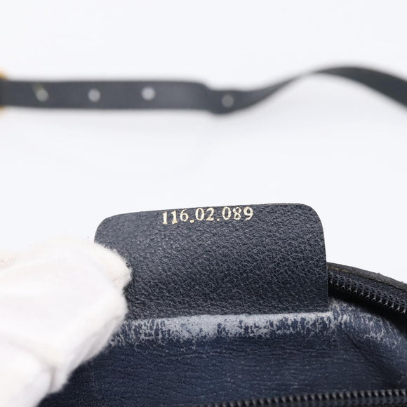 GUCCI GG Supreme Sherry Line Shoulder Bag PVC Navy Gold 116 02 089 Auth 203358