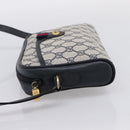 GUCCI GG Supreme Sherry Line Shoulder Bag PVC Navy Gold 116 02 089 Auth 203358-4