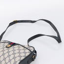 GUCCI GG Supreme Sherry Line Shoulder Bag PVC Navy Gold 116 02 089 Auth 203358-8