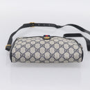 GUCCI GG Supreme Sherry Line Shoulder Bag PVC Navy Gold 116 02 089 Auth 203358-9