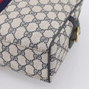 GUCCI GG Supreme Sherry Line Hand Bag PVC Navy Gold Tone 67 02 3839 Auth 203359-10