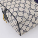 GUCCI GG Supreme Sherry Line Hand Bag PVC Navy Gold Tone 67 02 3839 Auth 203359-11