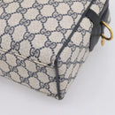 GUCCI GG Supreme Sherry Line Hand Bag PVC Navy Gold Tone 67 02 3839 Auth 203359-12