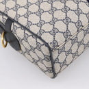 GUCCI GG Supreme Sherry Line Hand Bag PVC Navy Gold Tone 67 02 3839 Auth 203359-13