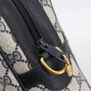 GUCCI GG Supreme Sherry Line Hand Bag PVC Navy Gold Tone 67 02 3839 Auth 203359-14