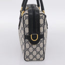GUCCI GG Supreme Sherry Line Hand Bag PVC Navy Gold Tone 67 02 3839 Auth 203359-5